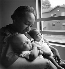 african american  mom with twins cc seattle municipal archives